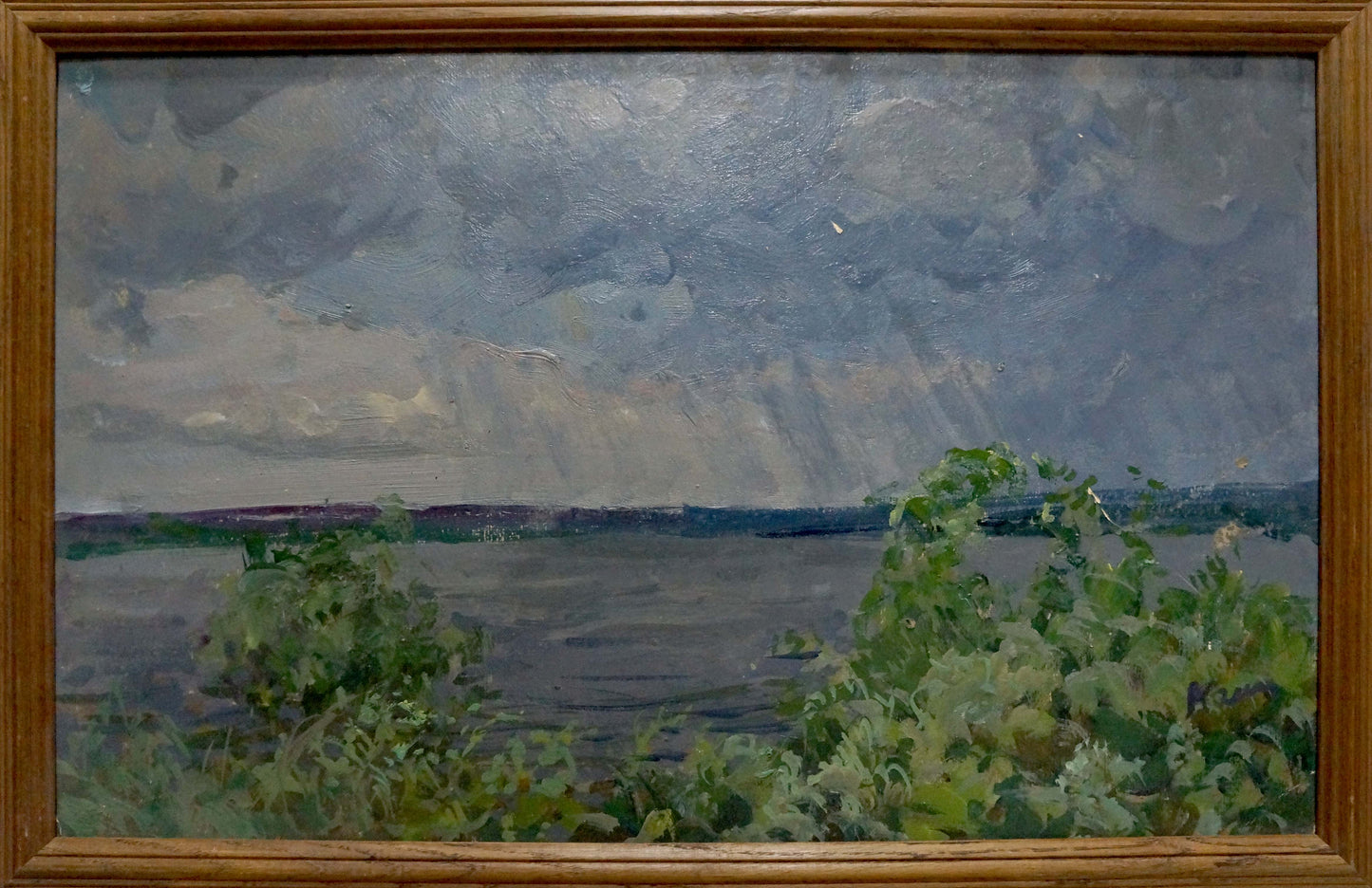 Oil painting Rain by Kolosovsky Georgy Sergeevich moody landscape