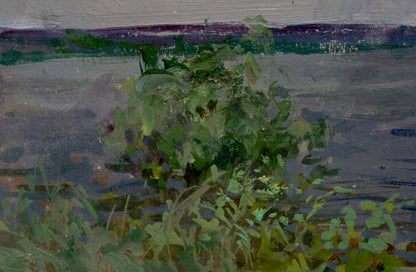 Oil painting of lush green bush by Rain Kolosovsky Georgy Sergeevich