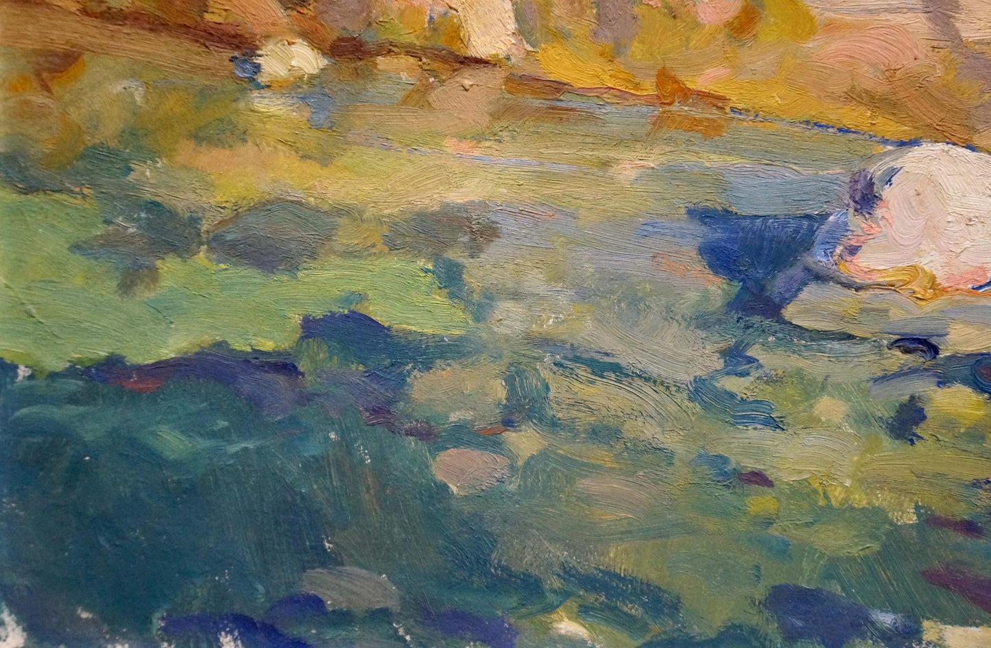 Oil painting landscape by Zaichenko Vasily Andrianovich, impressionist water scene