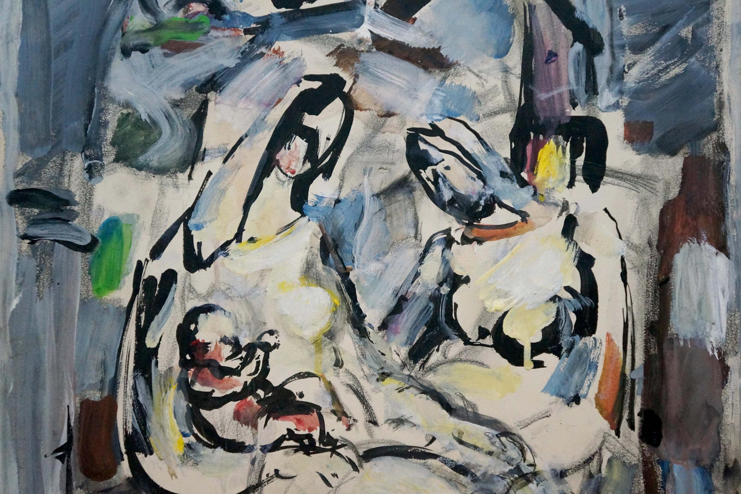 Abstract acrylic painting of two women by Marinyuk Victor Vasilievich
