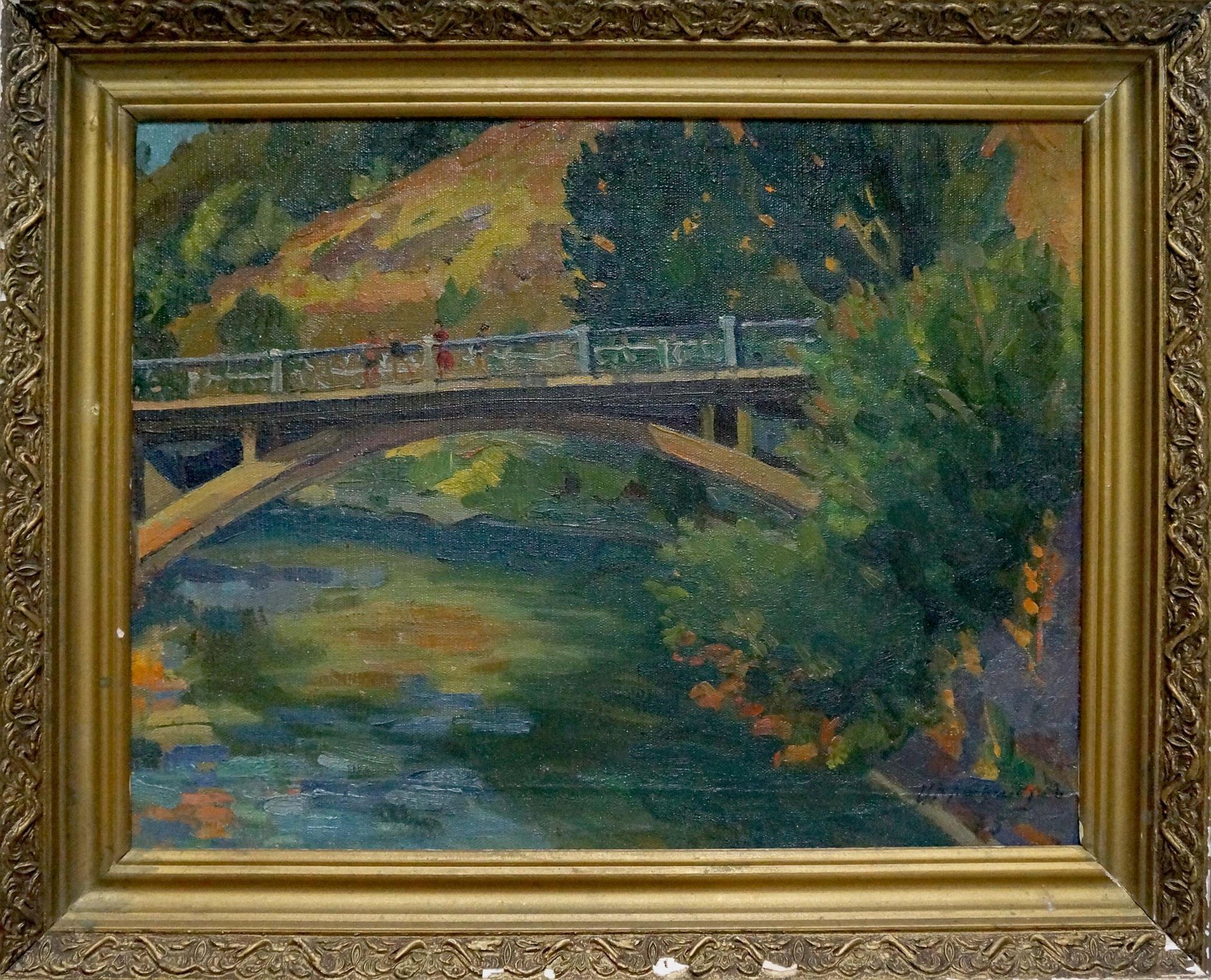 Oil painting of bridge by Sorokoletov Gavriil Vladimirovich