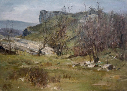 Oil painting Its a nasty day by Leshchenko Valentin Alekseevich