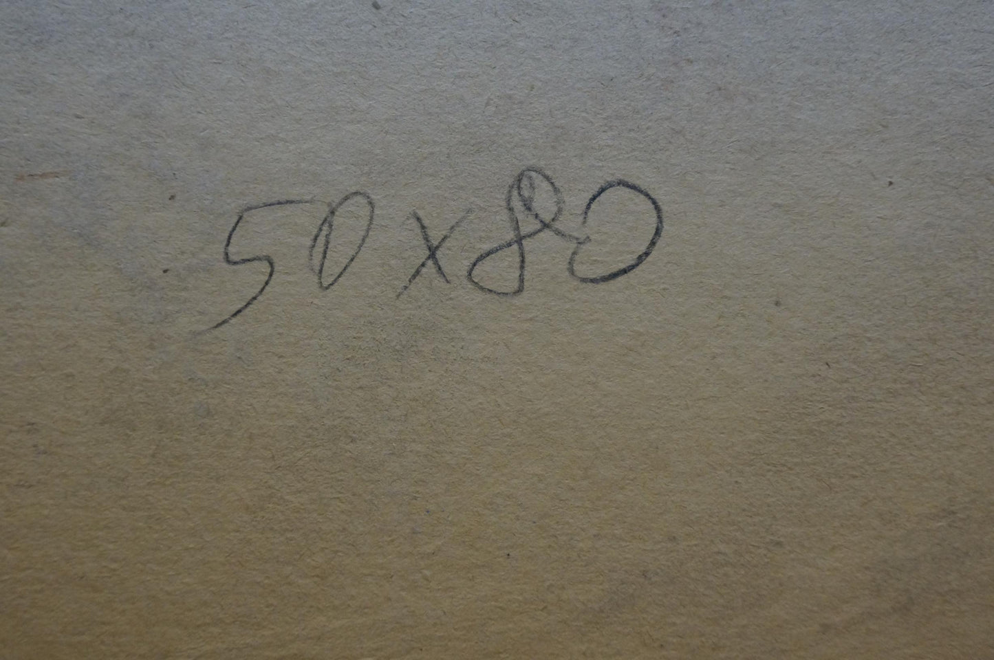 Back of Korygin Konstantin Nikolaevich oil painting 50x80 in handwritten black ink on beige canvas