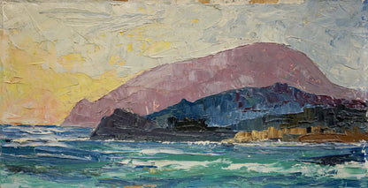 Oil painting Sea landscape Sigalevich L.E. textured impressionist coastal view