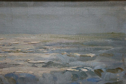 Oil painting Seascape by Zatsepina Zinaida Ilyinichna, textured coastal scene