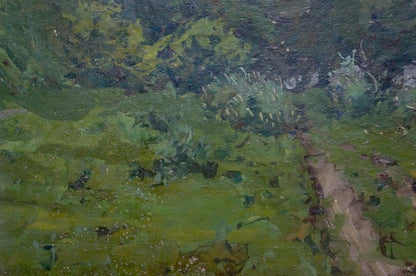 Textured impressionistic oil painting Road to the Forest by Kolosovsky Georgy Sergeevich