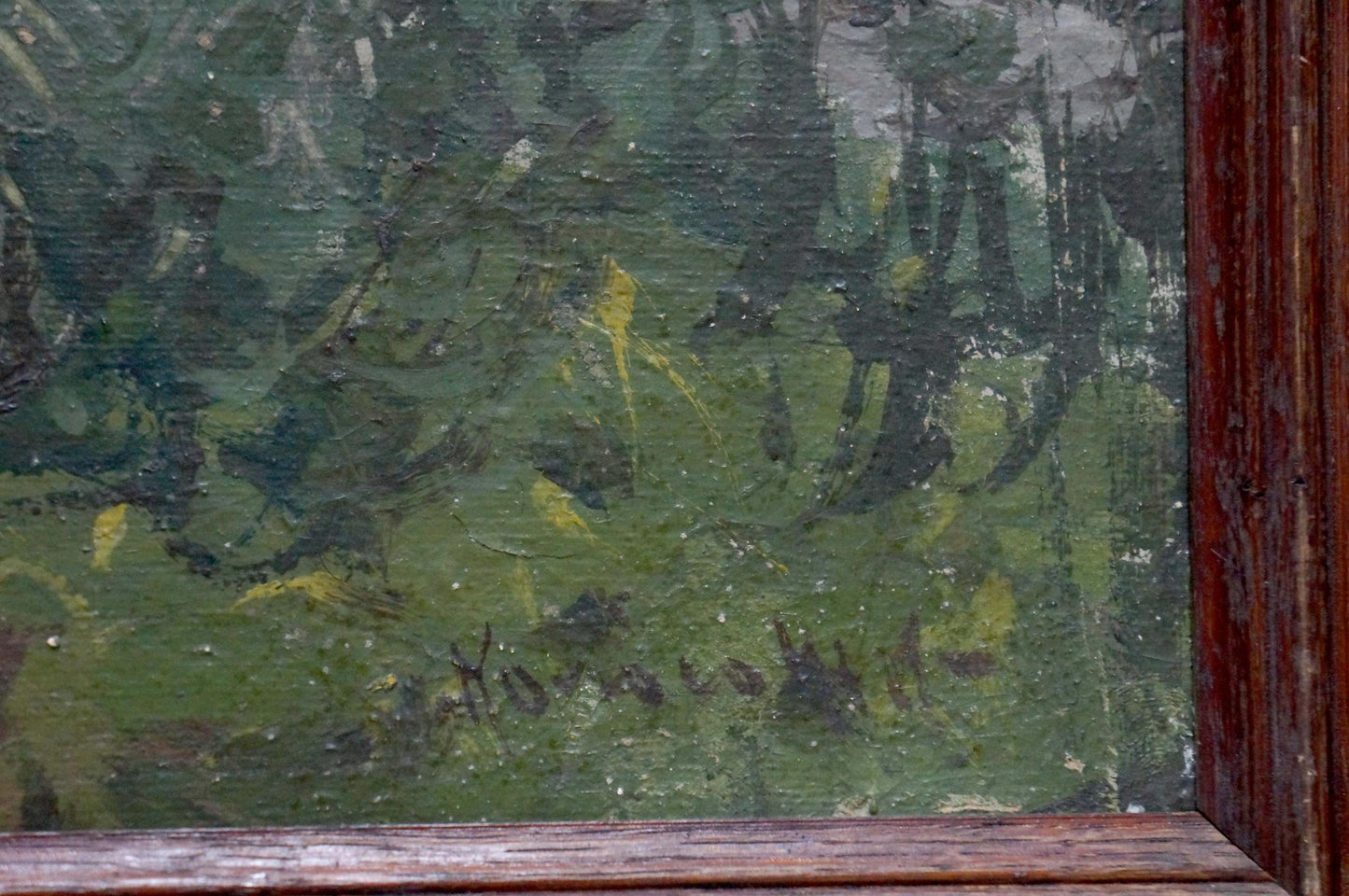 Oil painting Road to the Forest by Kolosovsky Georgy Sergeevich in dark frame