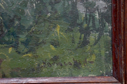 Oil painting Road to the Forest by Kolosovsky Georgy Sergeevich in dark frame