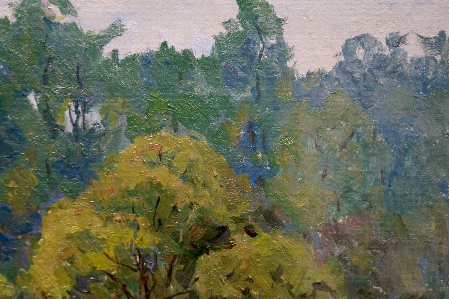 Oil painting of vibrant forest landscape by Kalatsyuk Yakov Alekseevich