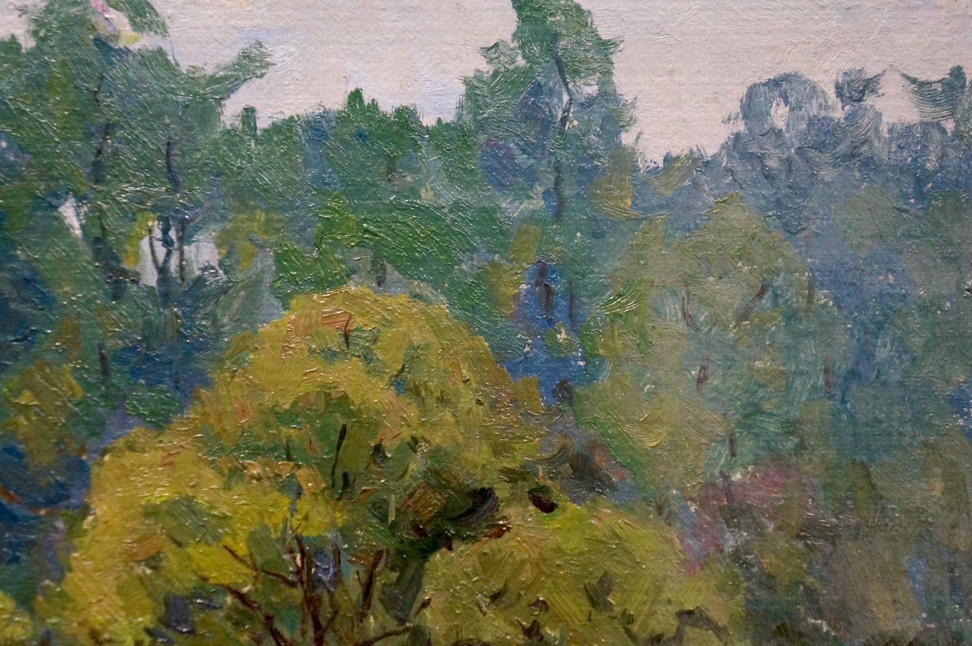 Oil painting of vibrant forest landscape by Kalatsyuk Yakov Alekseevich