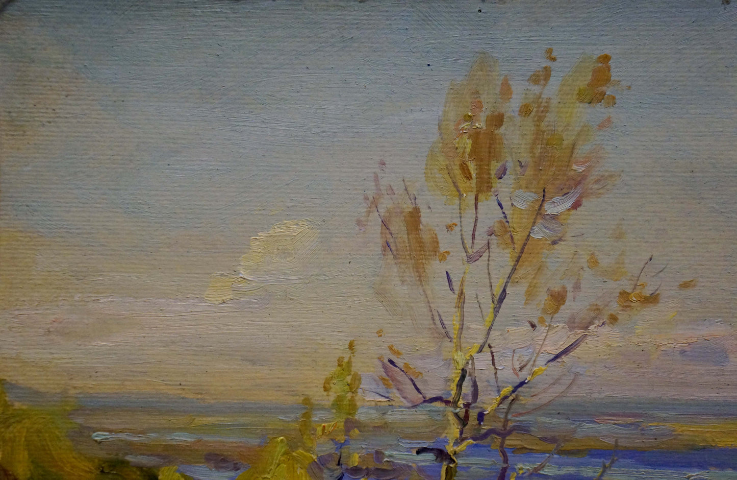 Impressionistic oil painting by Komendant Yuriy Sergeyevich of golden tree