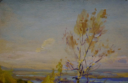 Impressionistic oil painting by Komendant Yuriy Sergeyevich of golden tree