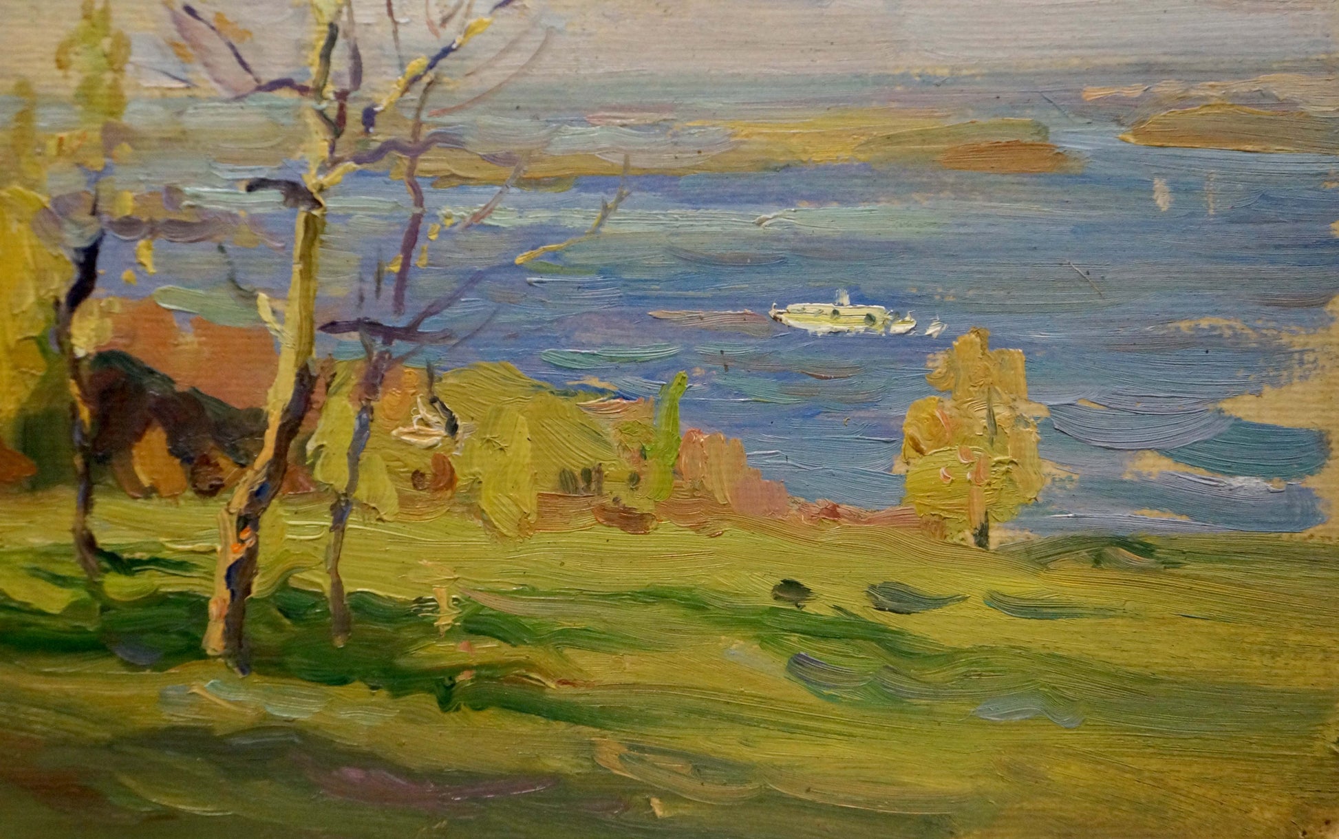 Serene impressionist oil painting Sea view by Komendant Yuriy Sergeyevich