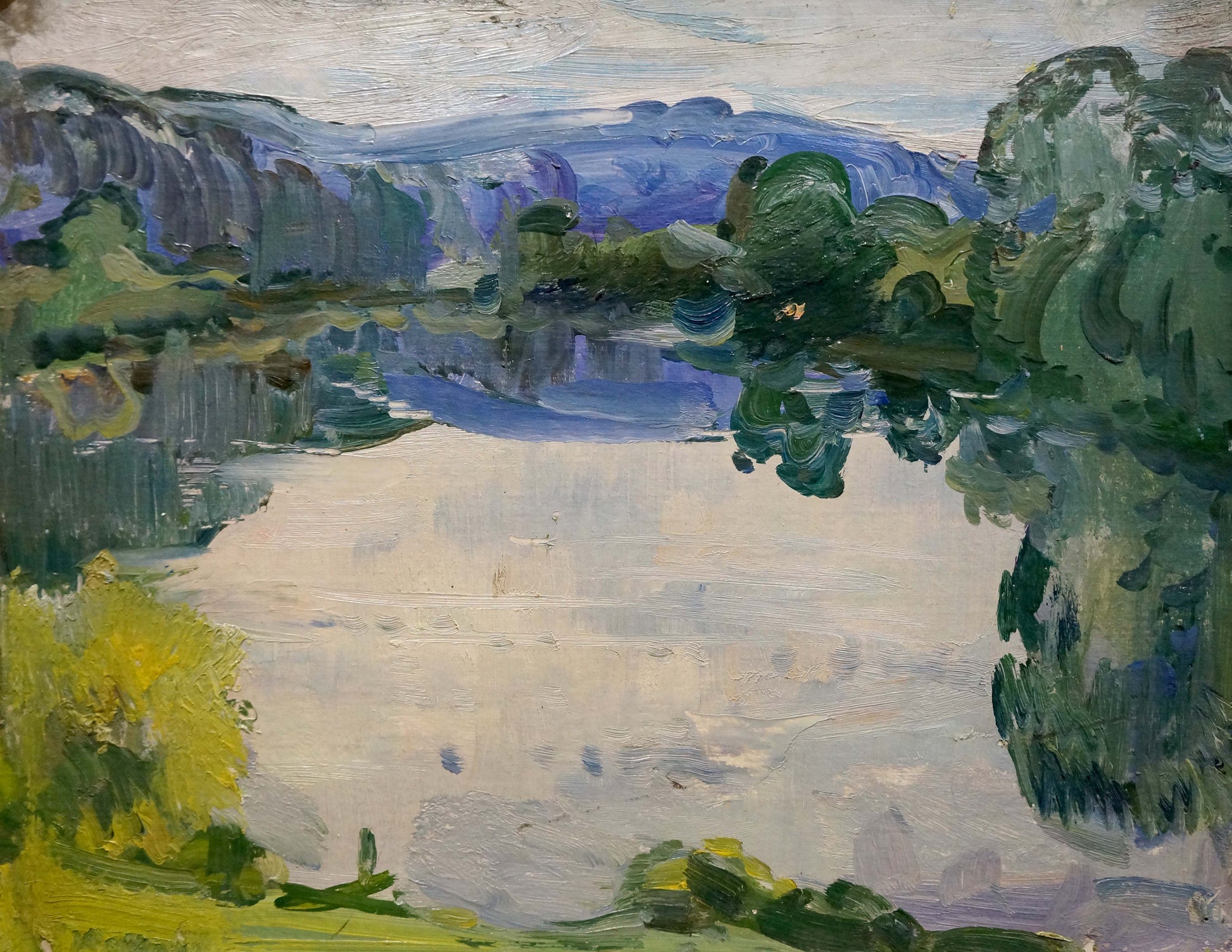 Serene Forest Lake oil painting by Sologubov Nikolay Vasilievich