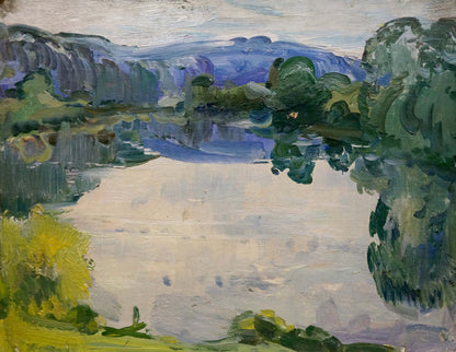 Serene Forest Lake oil painting by Sologubov Nikolay Vasilievich