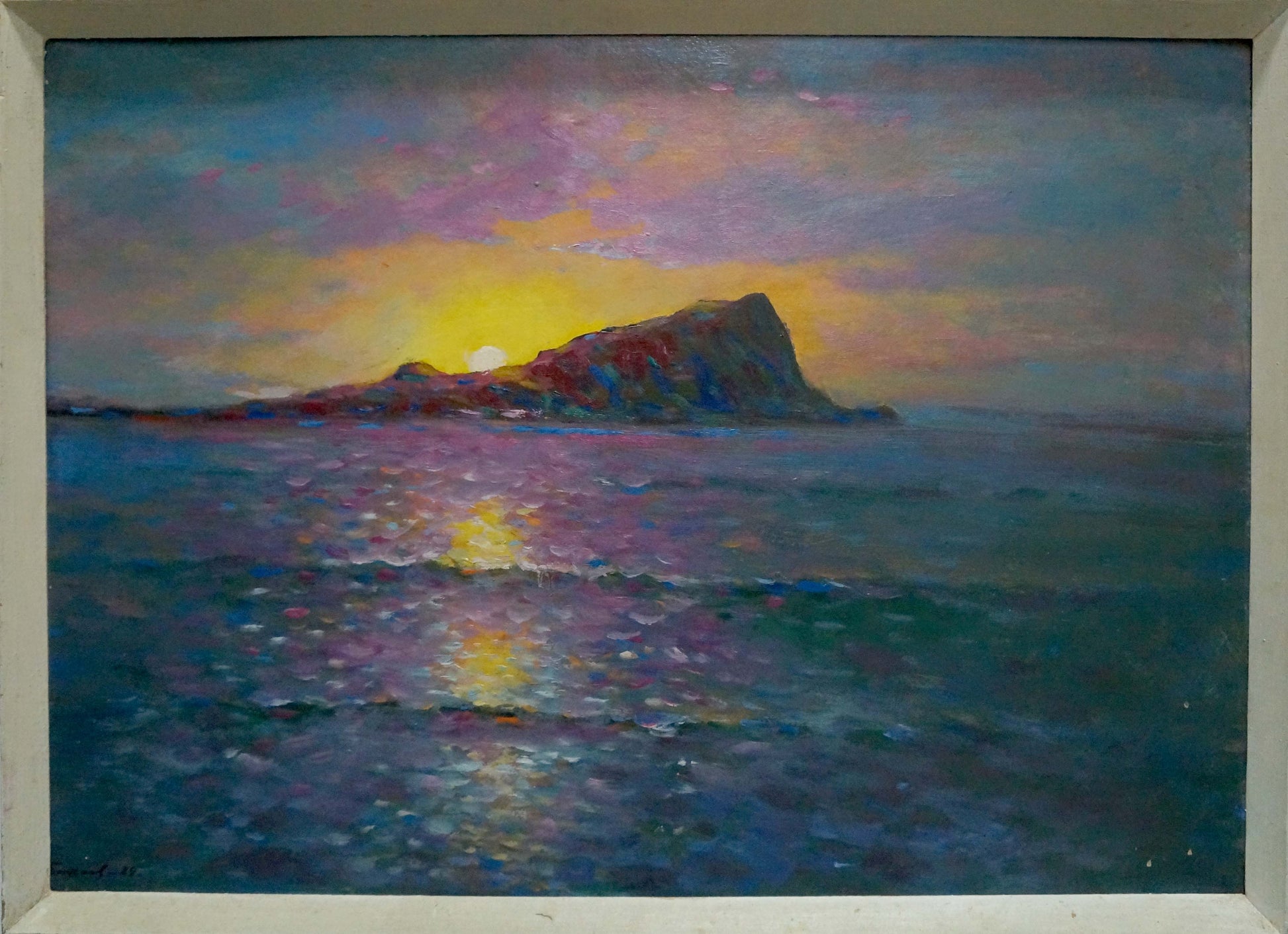 Oil painting Morning by Bakaev Sergey Ivanovich, vibrant ocean sunset