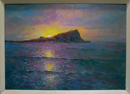 Oil painting Morning by Bakaev Sergey Ivanovich, vibrant ocean sunset