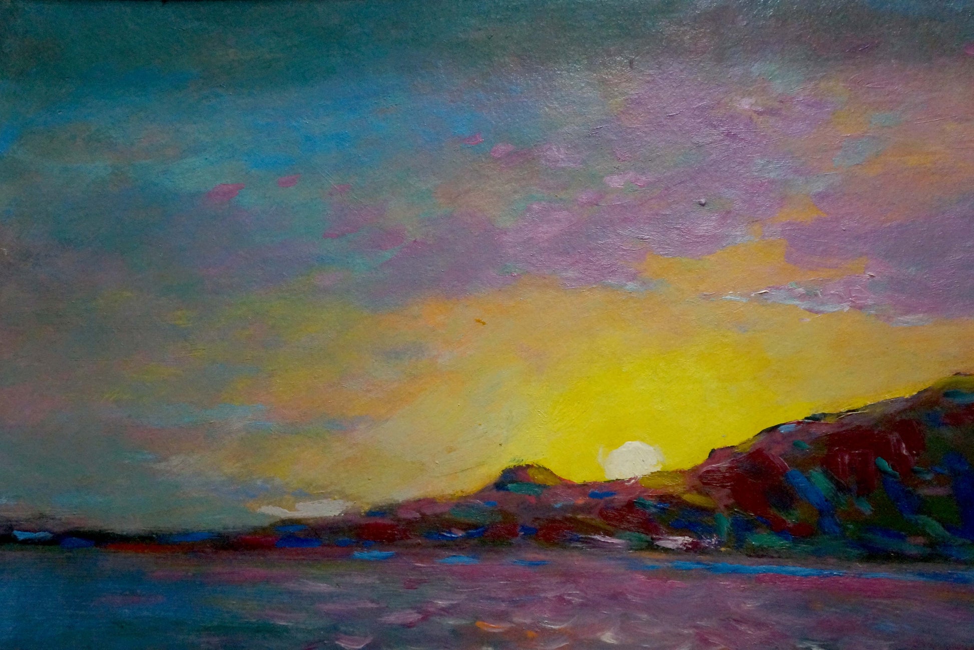 Vibrant impressionist sunset oil painting by Bakaev Sergey Ivanovich
