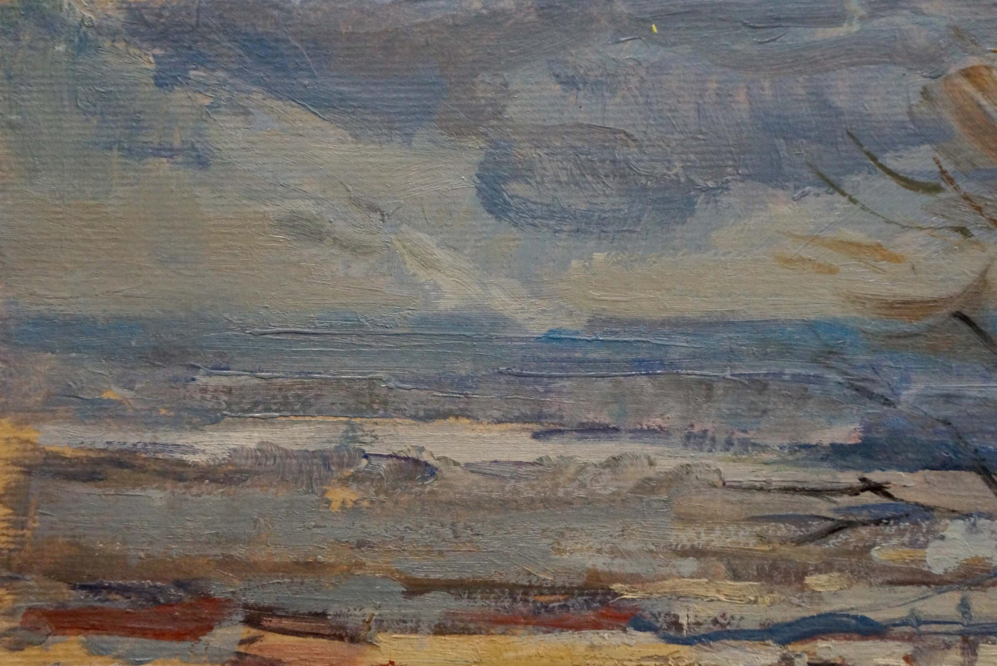 Oil painting Before a winter snowstorm by Nikolay Buryachok moody coast