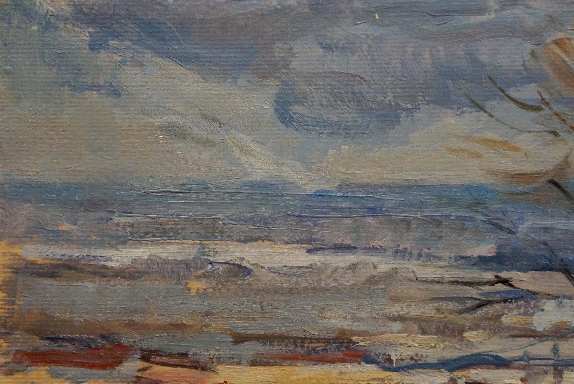 Oil painting Before a winter snowstorm by Nikolay Buryachok moody coast