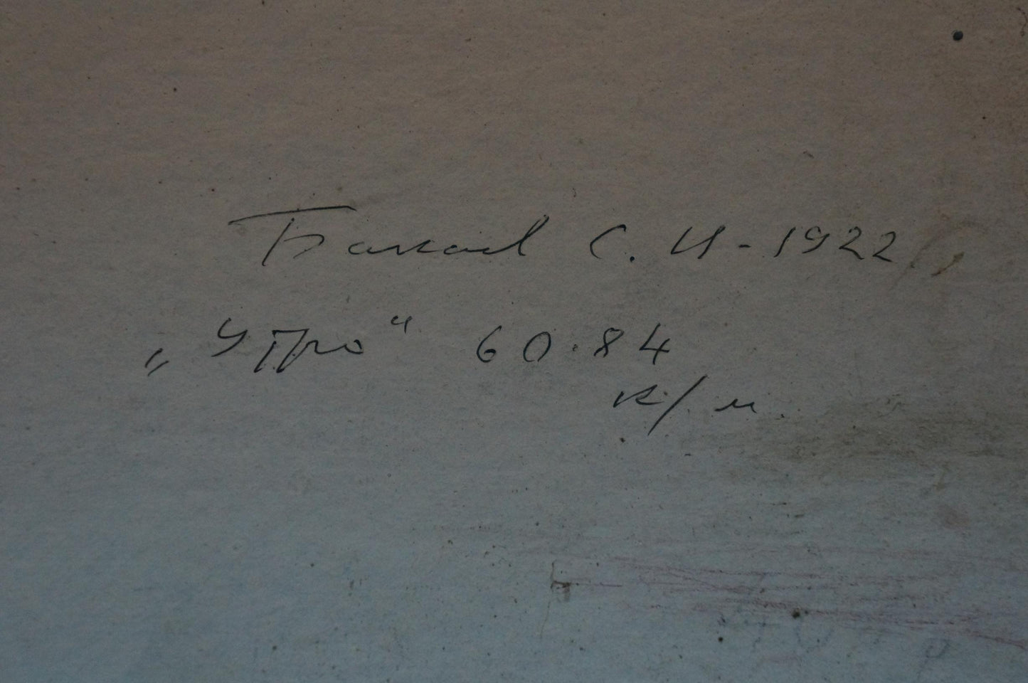 Back of Morning oil painting by Bakaev Sergey Ivanovich with handwritten inscription