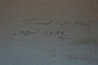 Back of Morning oil painting by Bakaev Sergey Ivanovich with handwritten inscription
