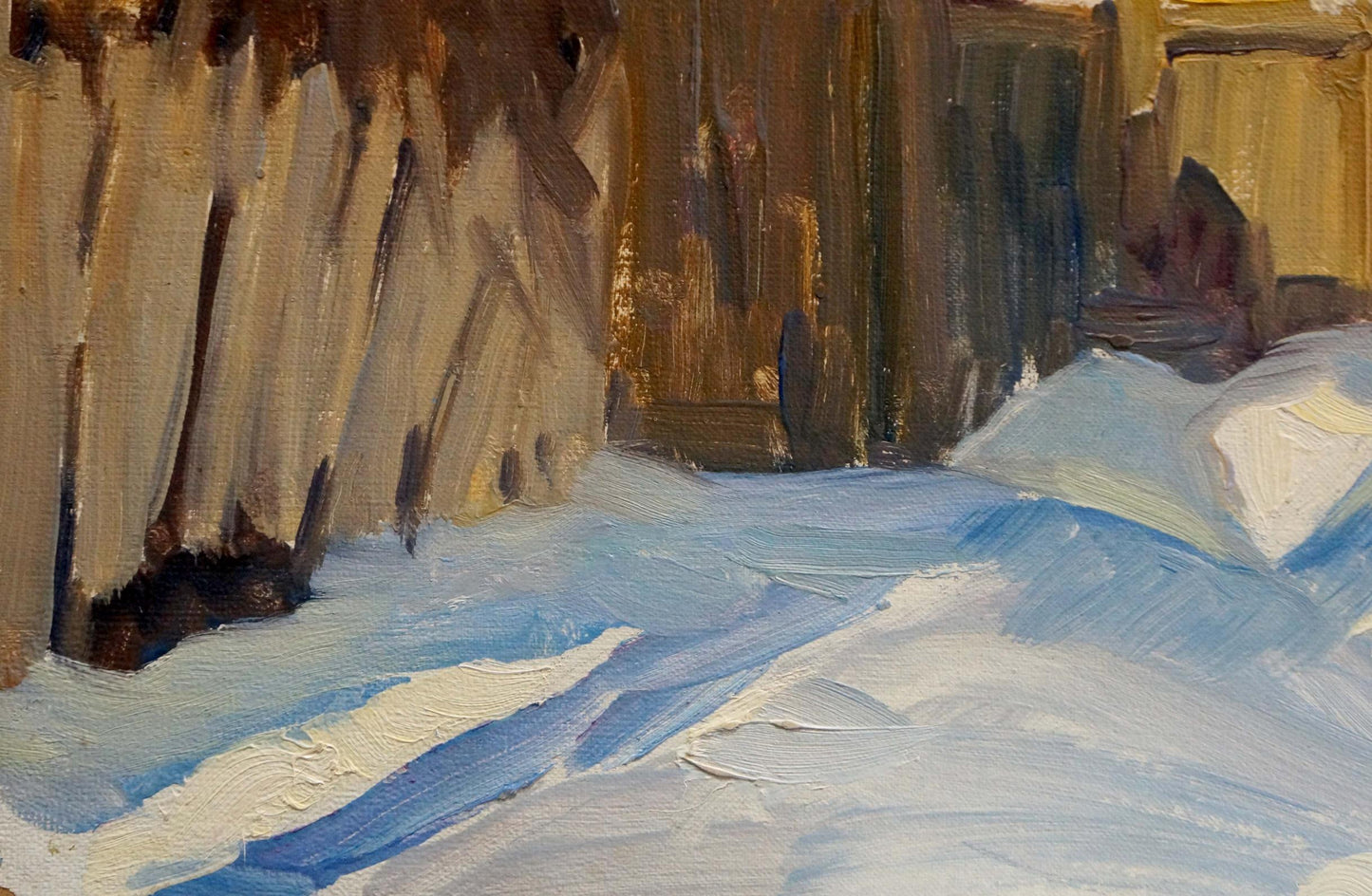 Oil painting Winter in Sednev by Dzyuban Ivan Feodosievich snowy landscape