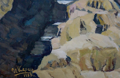 Oil painting of sunlit ruins of Karas palace by Joseph Ilyich