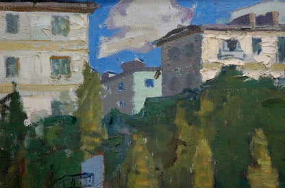 Oil painting of Stadium by Korostelev Vladimir Alexandrovich