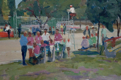 Vibrant impressionist oil painting Stadium by Korostelev Vladimir Alexandrovich