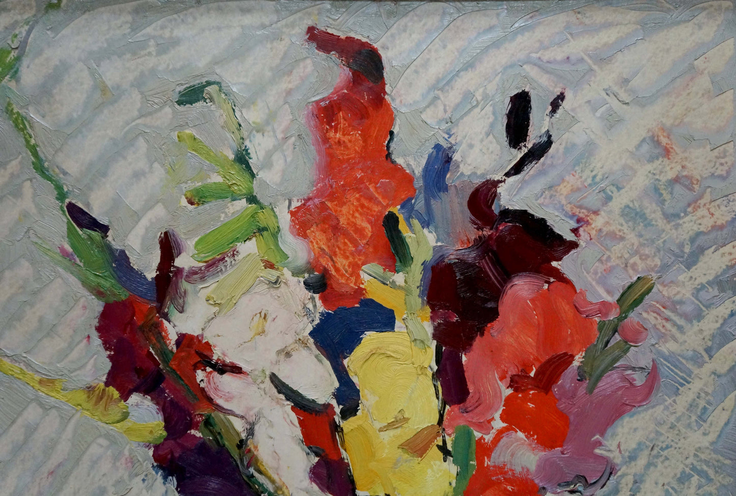 Vibrant abstract floral oil painting by Platonov Anatoly Georgievich