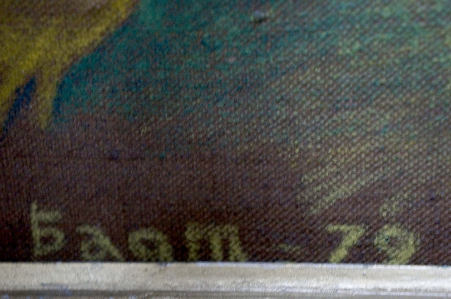 Back of Victor Sergeevich Bart oil painting: Bass 73 signature stamp