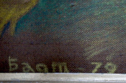Back of Victor Sergeevich Bart oil painting: Bass 73 signature stamp