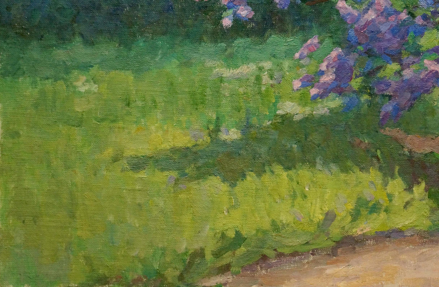Oil painting of purple lilac blooms by Fedorov Nikolay Alekseevich