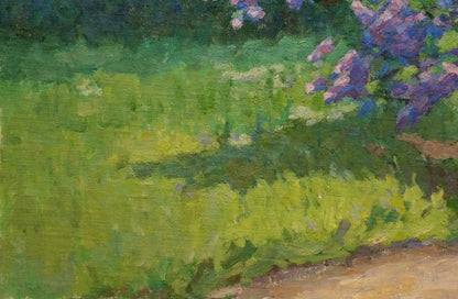 Oil painting of purple lilac blooms by Fedorov Nikolay Alekseevich