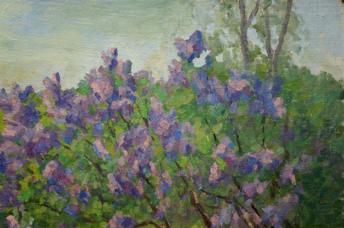 Oil painting of lilac blooms by Fedorov Nikolay Alekseevich