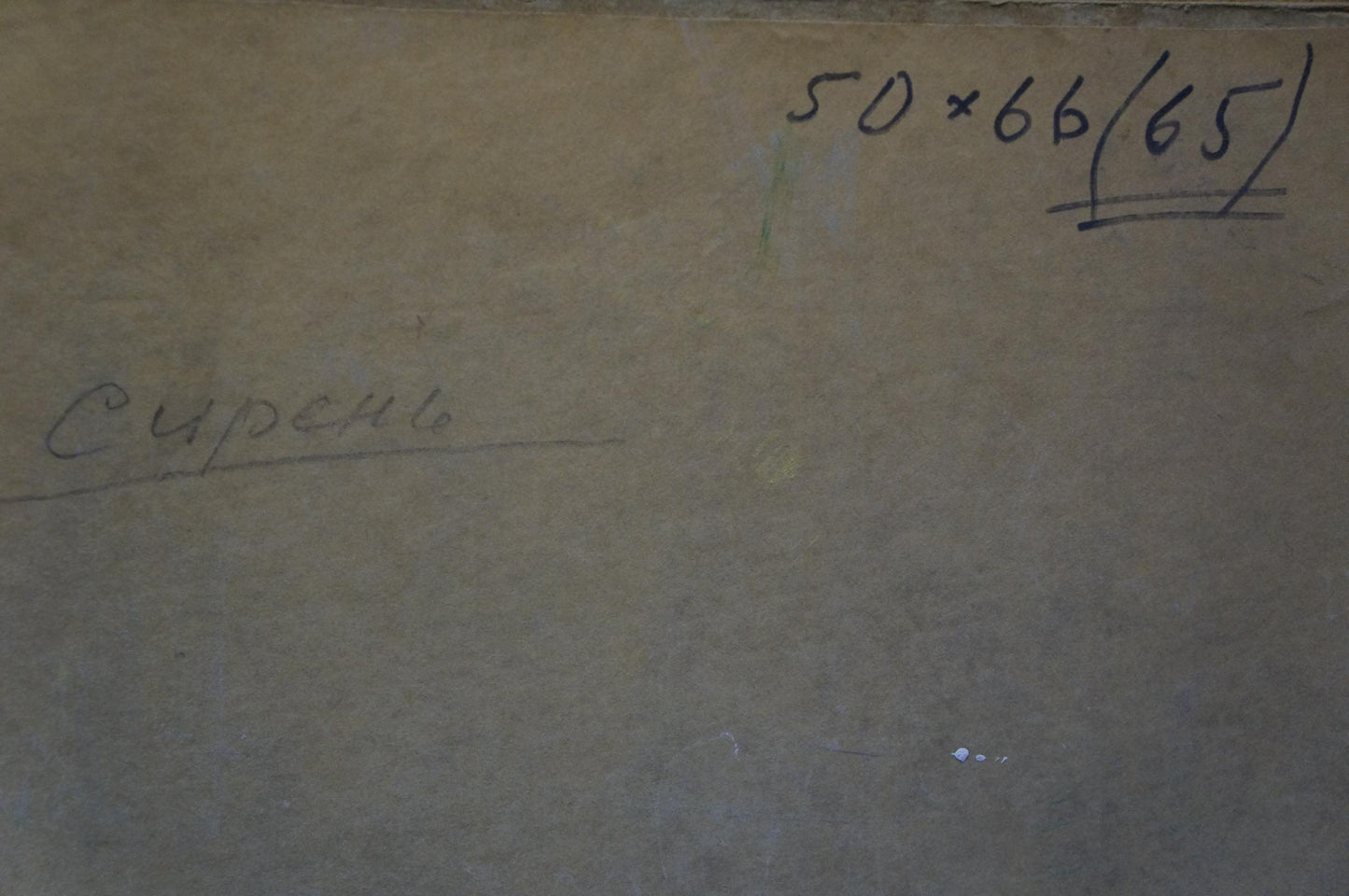 Back of Fedorov Nikolay Alekseevich oil painting Lilac blooms on beige textured paper