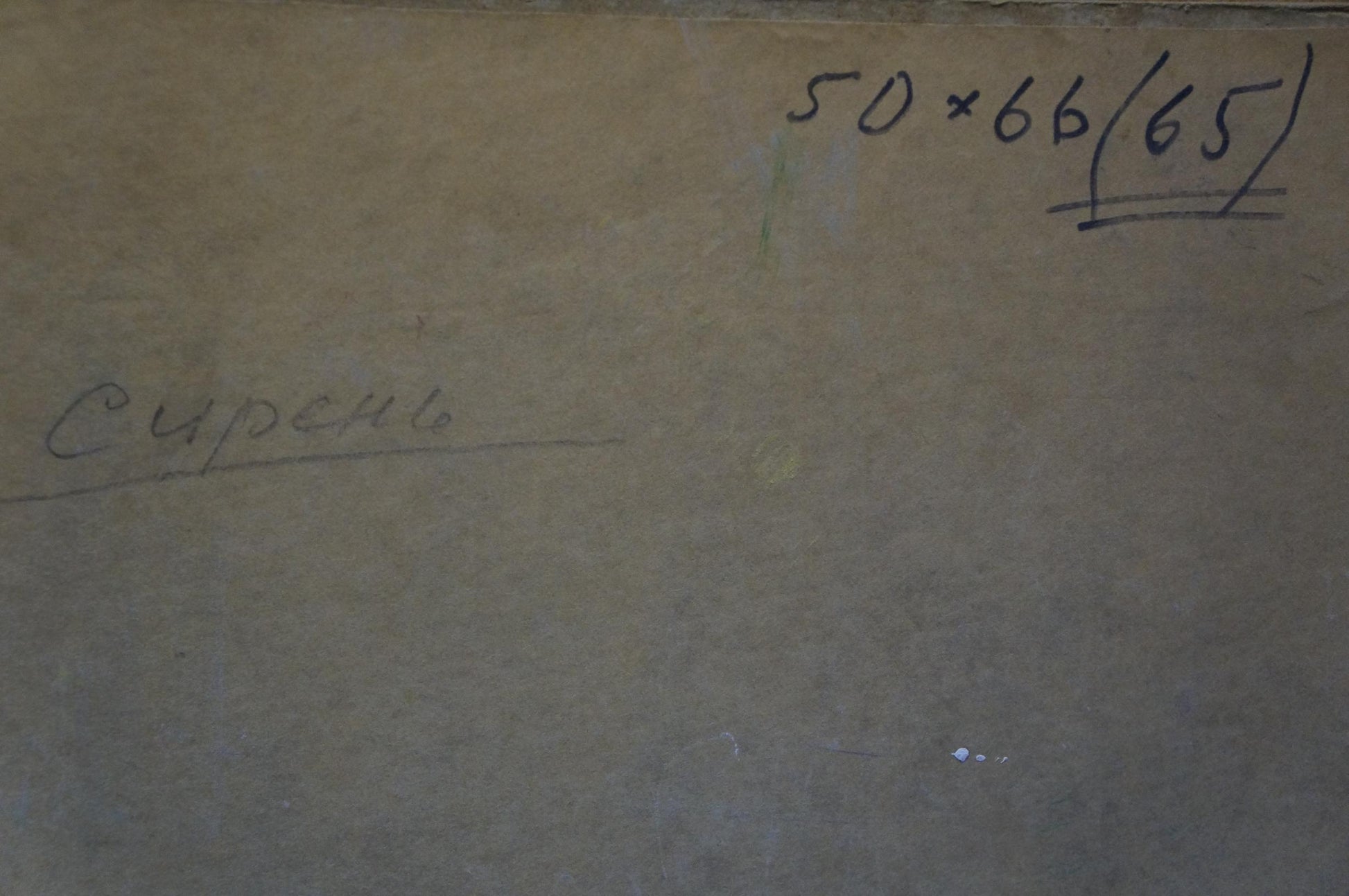 Back of Fedorov Nikolay Alekseevich oil painting Lilac blooms on beige textured paper