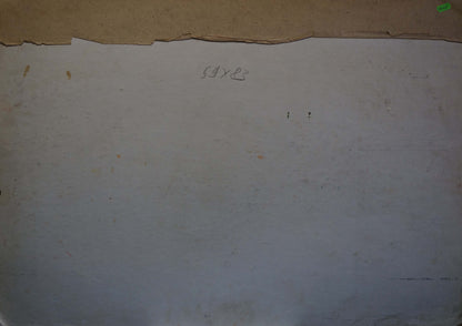 Back of off-white paper with torn edge and faint markings from Lenin portrait
