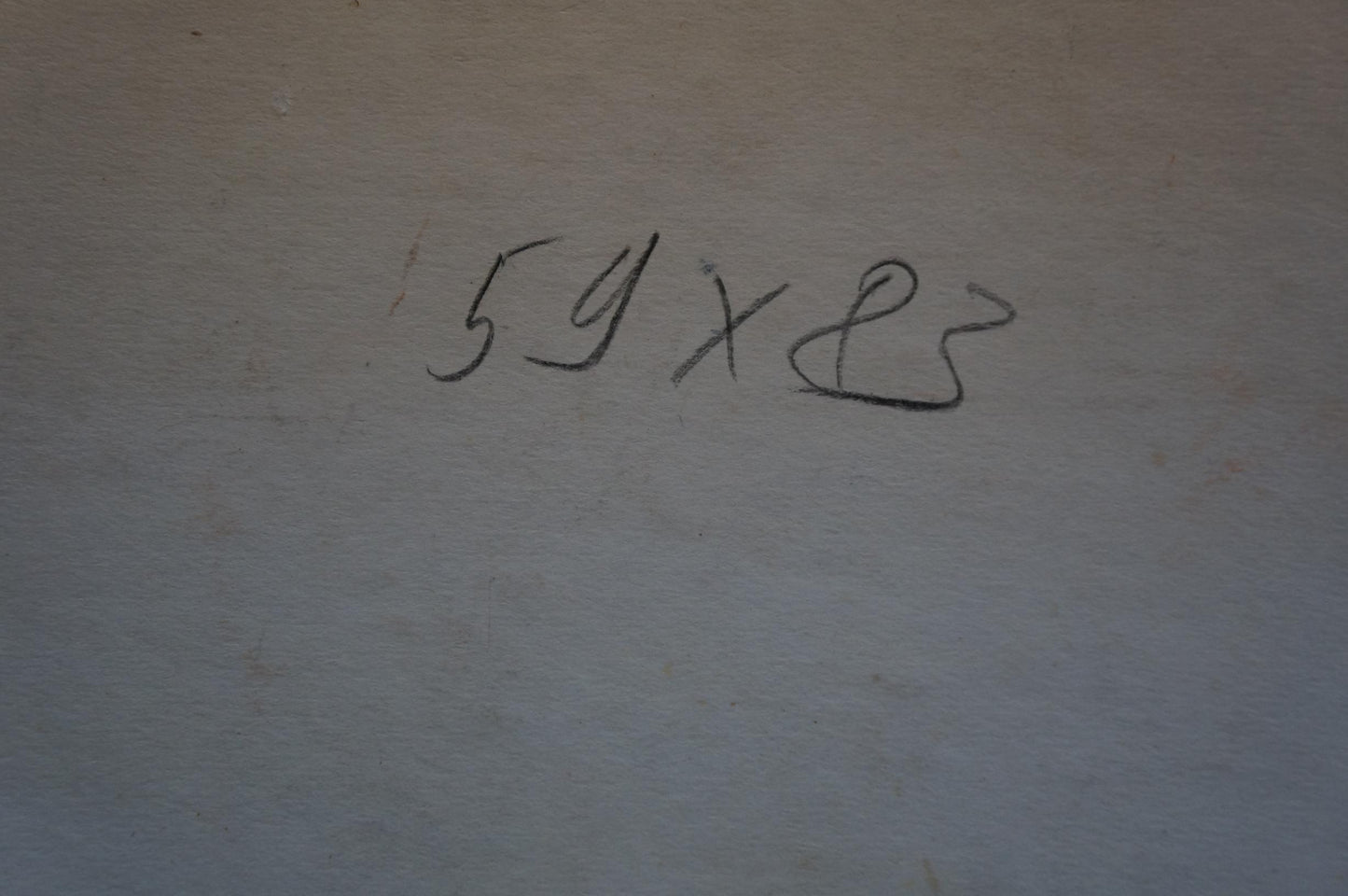 Back of Painting Portrait of Lenin with handwritten 59 x 83 inches notation