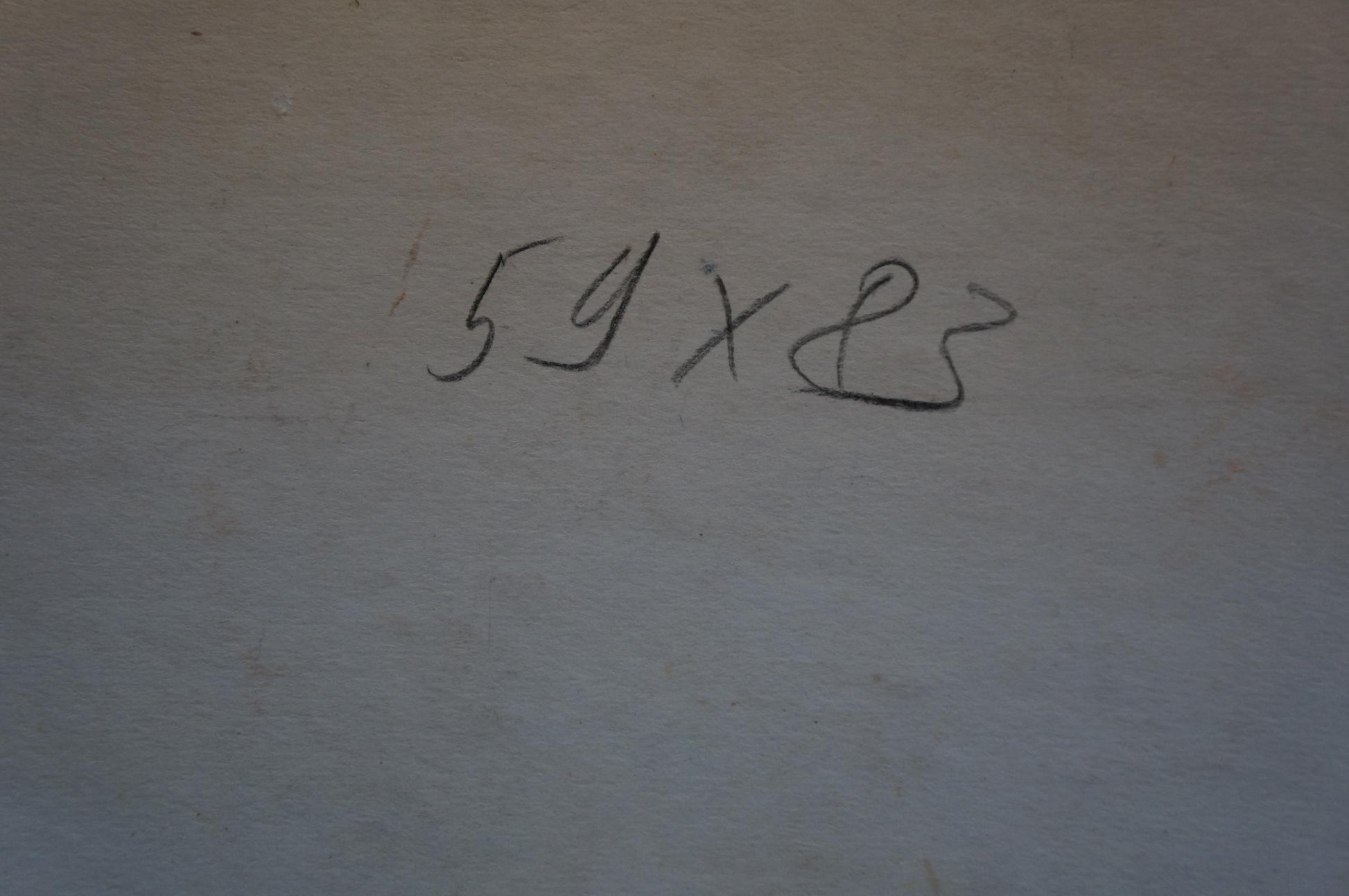 Back of Painting Portrait of Lenin with handwritten 59 x 83 inches notation