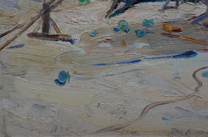 Oil painting Broken Trough by Yarovoy Stepan Kalinovich, impasto earthy tones