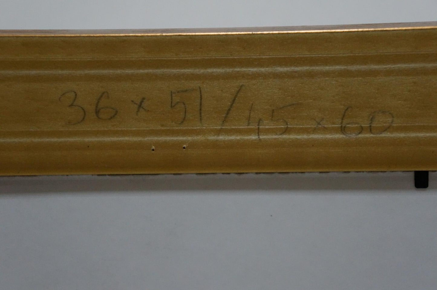 Gold ornate wooden frame back with engraved measurements for Oil painting Tennis players