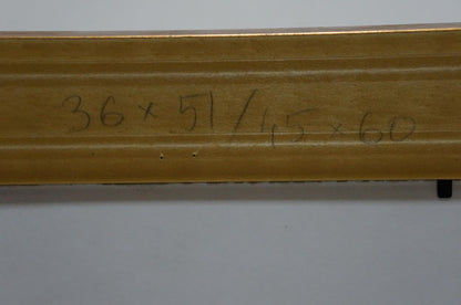 Gold ornate wooden frame back with engraved measurements for Oil painting Tennis players