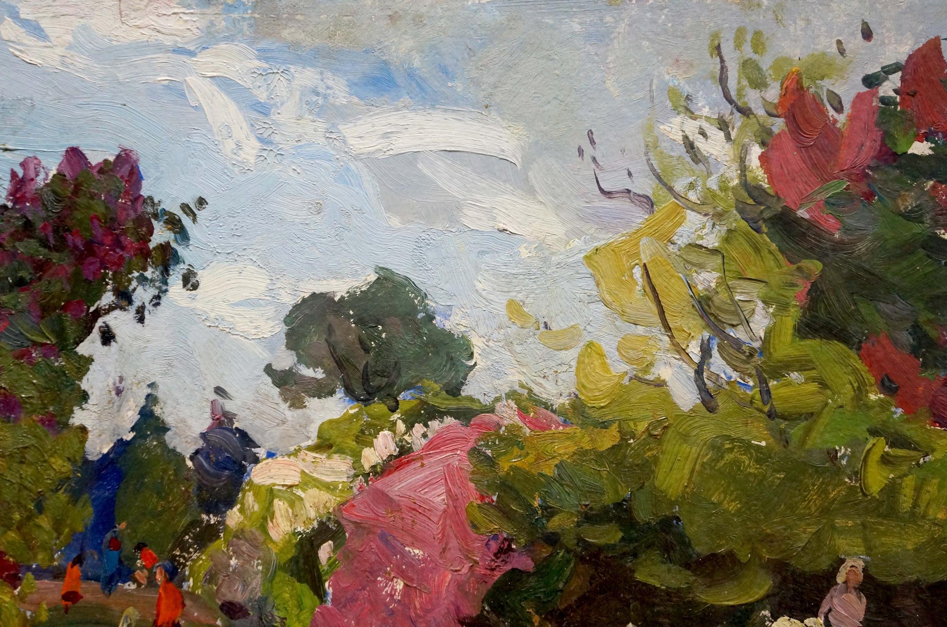 Vibrant impressionist oil painting of Forest park by Gantman Moisey Faibovich