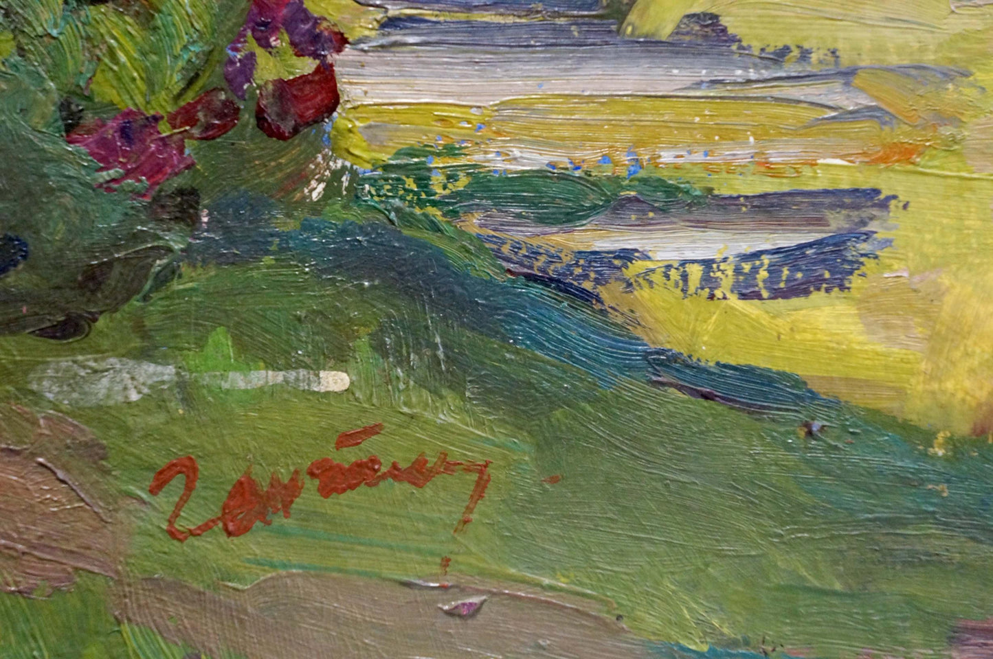 Vibrant impressionist oil painting of Forest park by Gantman Moisey Faibovich