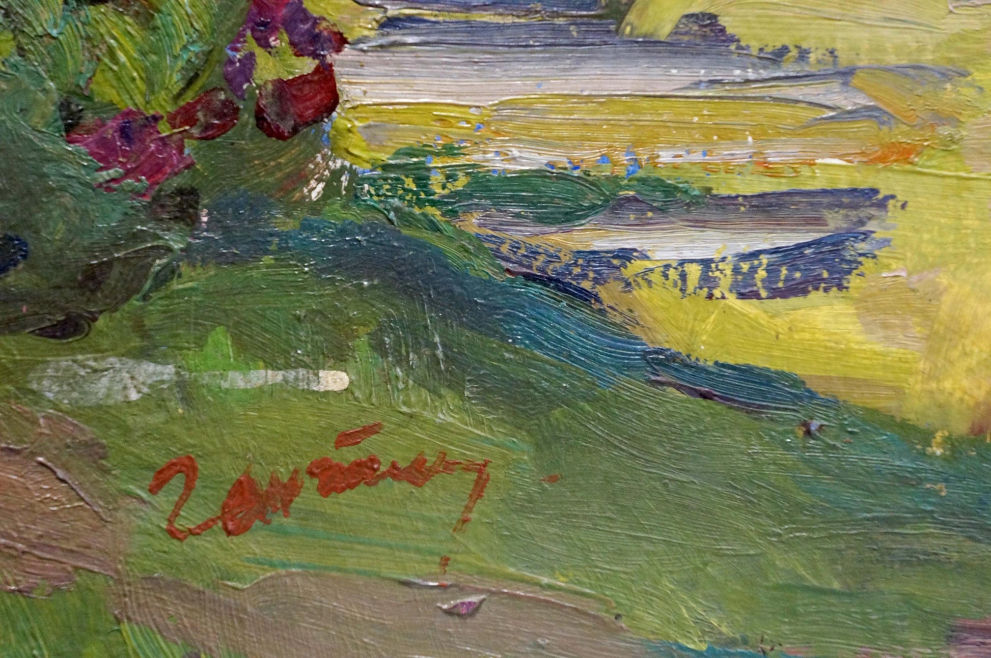 Vibrant impressionist oil painting of Forest park by Gantman Moisey Faibovich