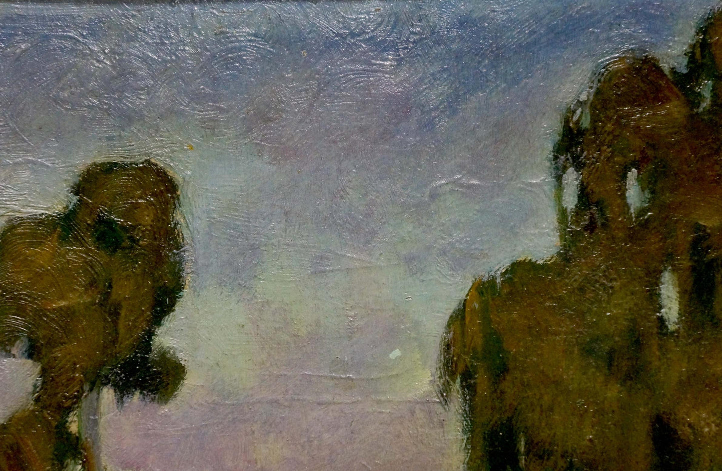 Abstract oil painting In the Woods by unknown artist, textured figures