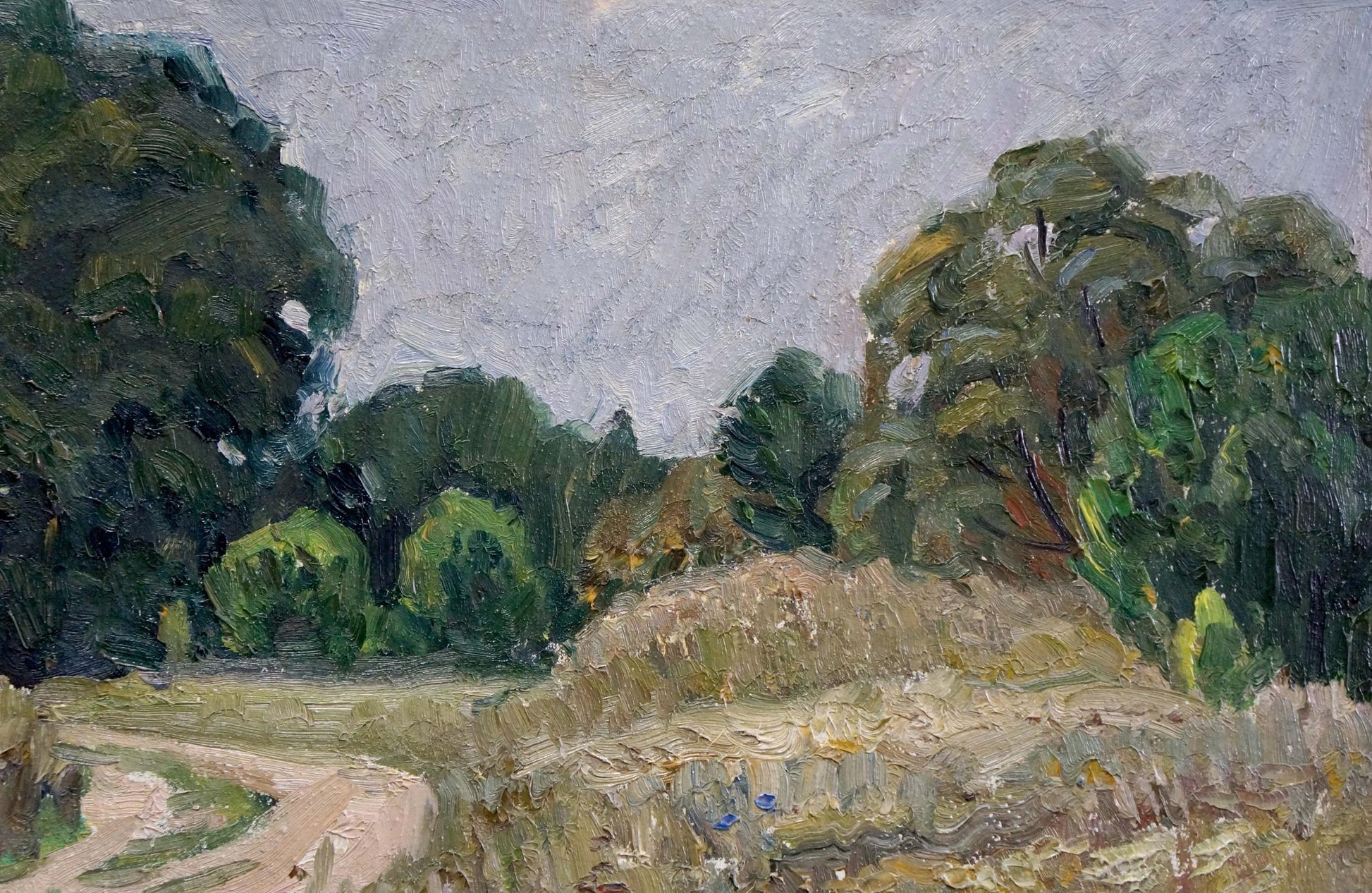 Oil painting Road to the forest by Gantman Moisey Faibovich, rustic landscape