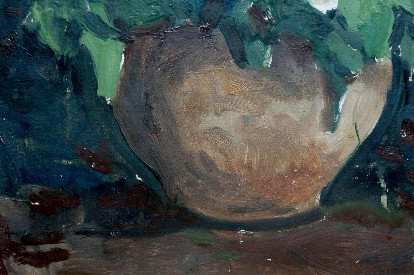 Textured earth-toned ceramic bowl by Kompaniyets-Kiyanchenko Nadezhda Dmitriyevna
